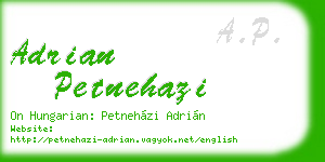 adrian petnehazi business card